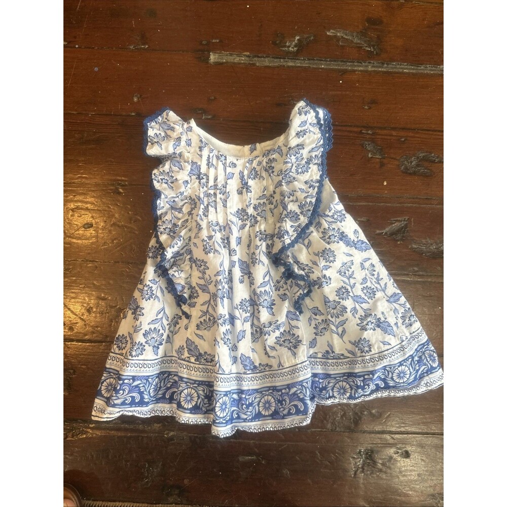 cupcakes and cashmere Girls Dress 3t  White And Blue